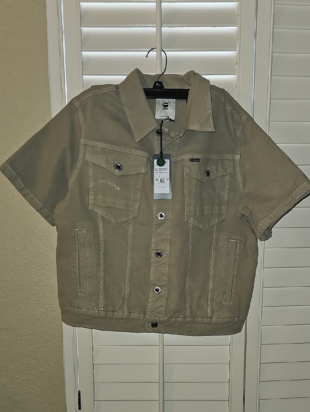 G-Star Short Sleeve Shirt  Jacket in Khaki